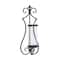 Black Iron Traditional Candle Wall Sconce, 25" x 10" x 6"